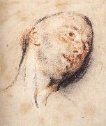 WATTEAU, Antoine Head of a Man oil on canvas